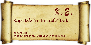 Kapitán Erzsébet névjegykártya