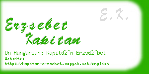 erzsebet kapitan business card